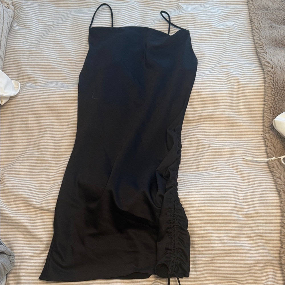 Topshop Black Ruched Dress